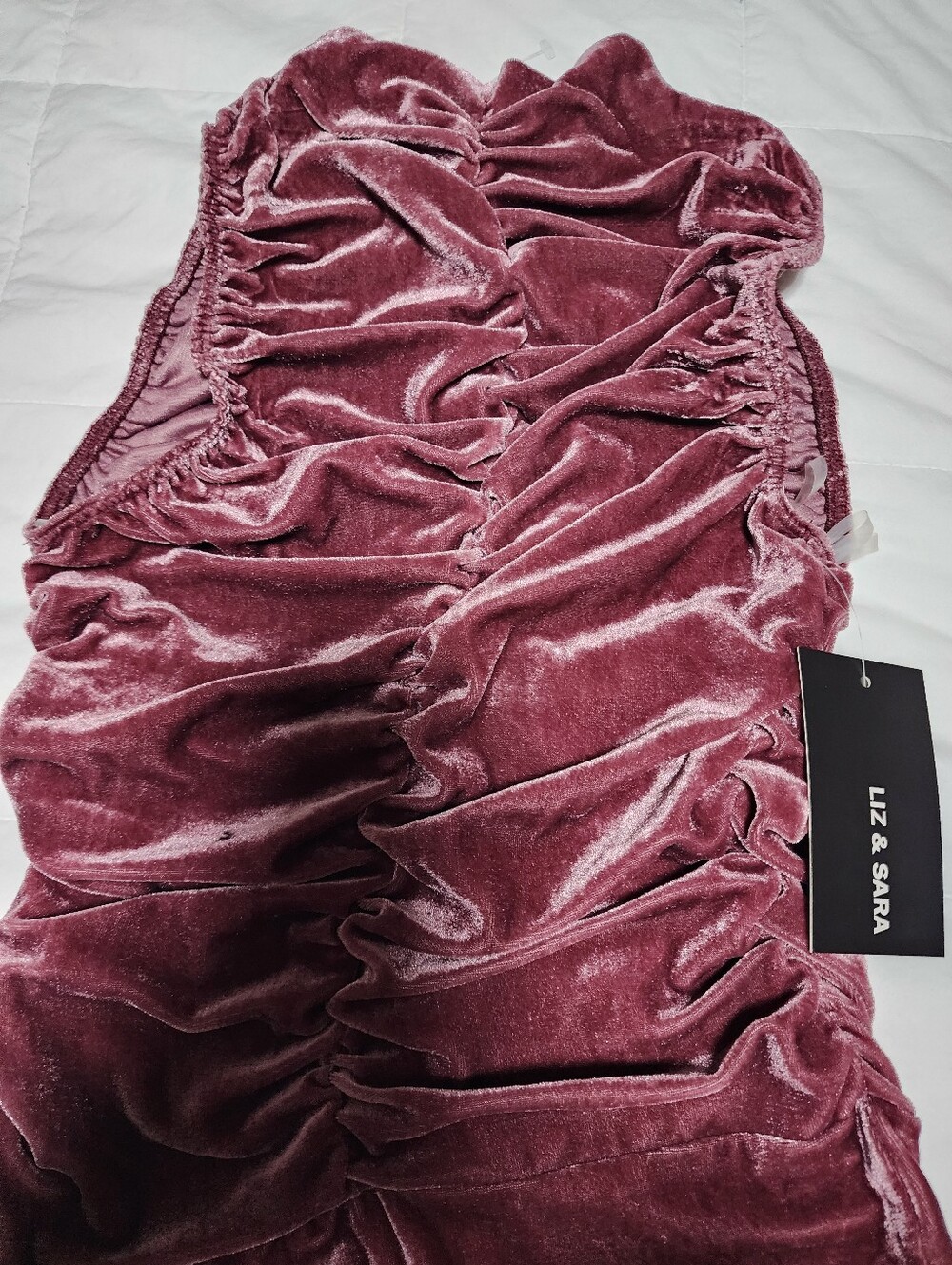 Rose Velvet Ruched Dress